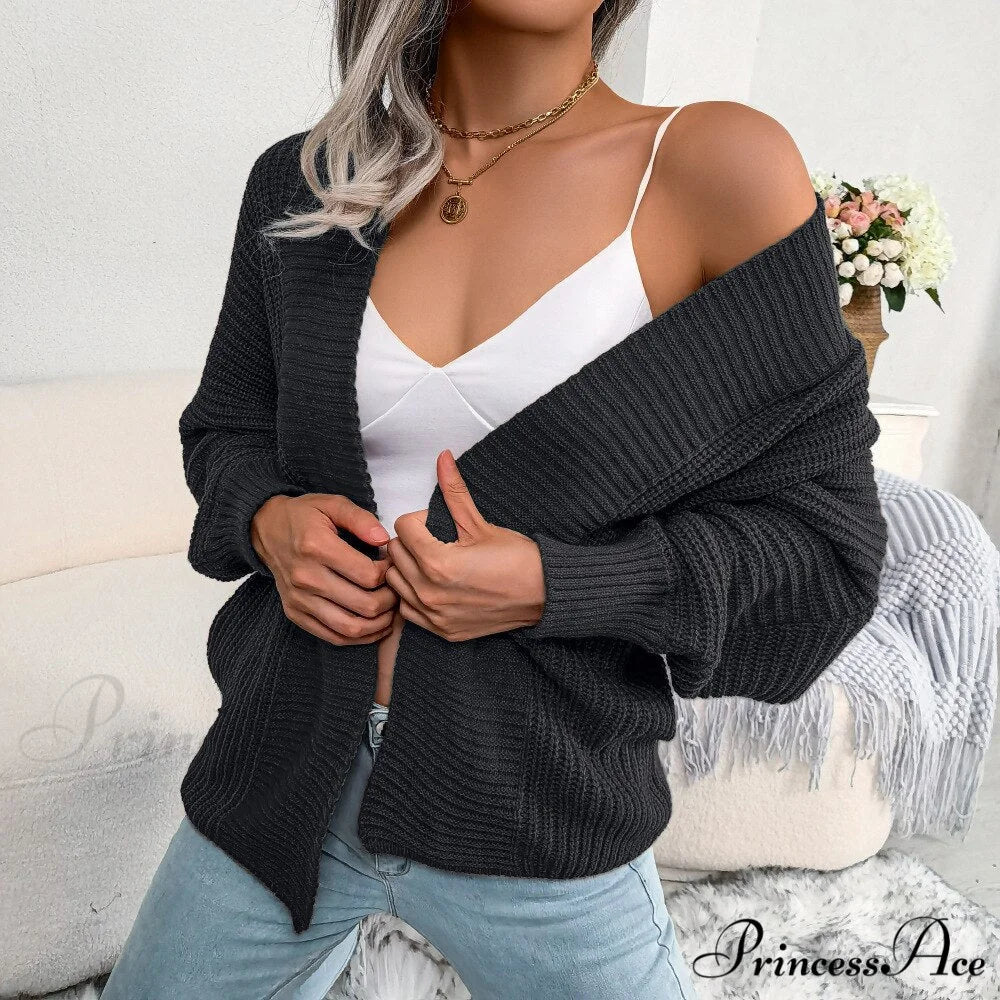 Long Sleeve Solid Color Knitted Cardigan Coat - Image 6