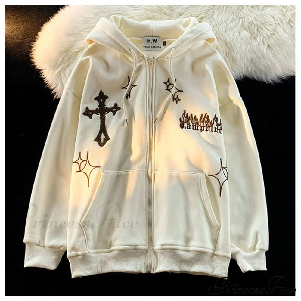 Y2k Rhinestone Skeleton Goth Hoodie - Image 4