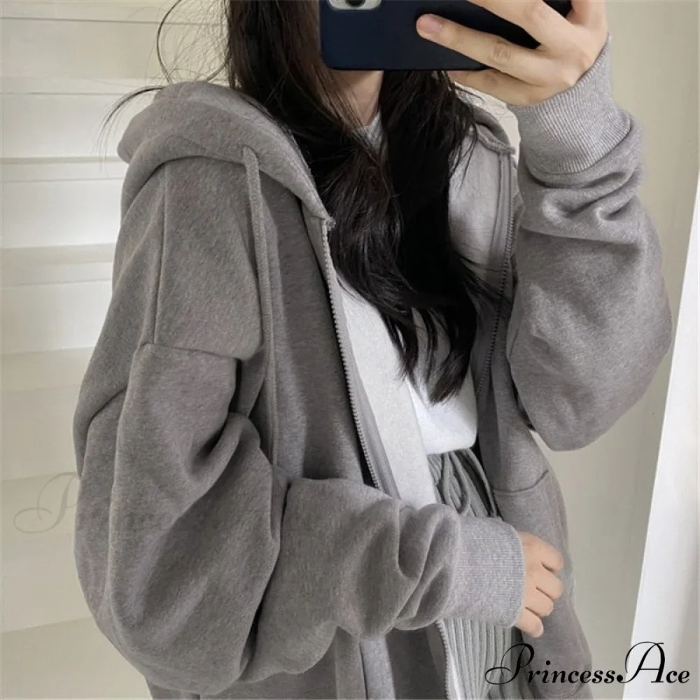 Korean Version Oversized Solid Color Hoodies - Image 18