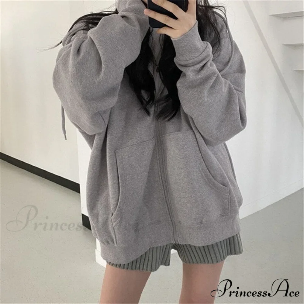 Letter Print Zip Up Hoodies - Image 8