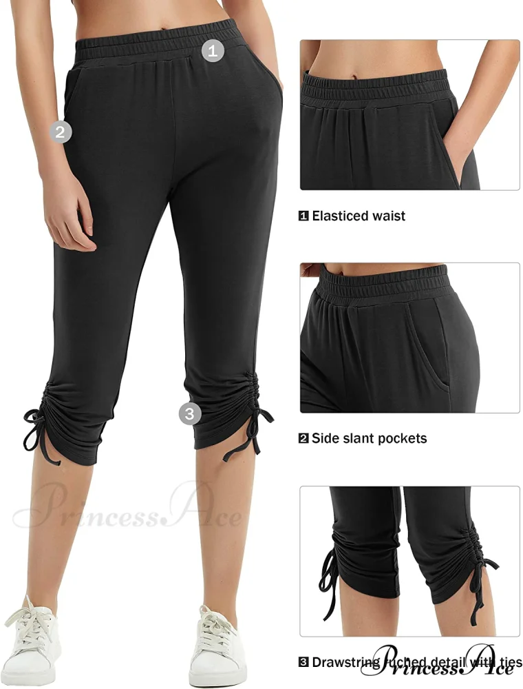 Sweatpants Capri Pants Cropped Joggers Yoga Slim Fit Pants - Image 4