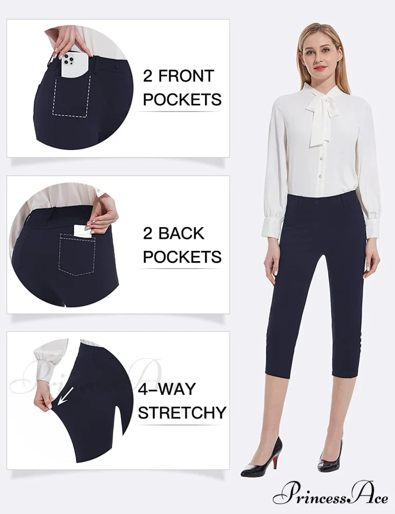 Tapata Capri for Women Crop Dress Pants Business Capris - Image 5