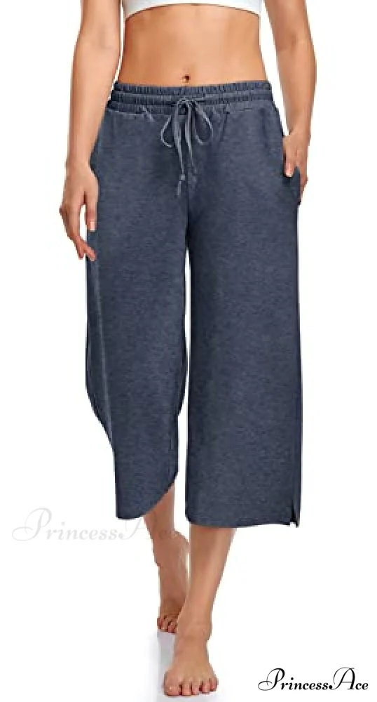 Wide Leg Drawstring Loose Lounge Pajama Capris Sweatpants - Image 10