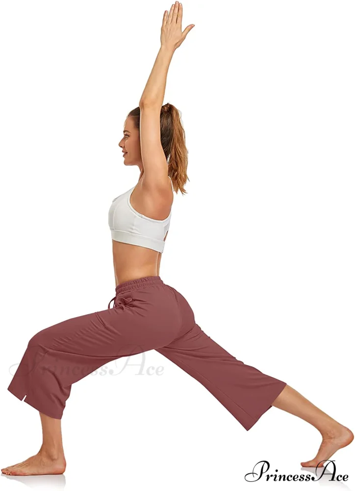 Wide Leg Drawstring Loose Lounge Pajama Capris Sweatpants - Image 23
