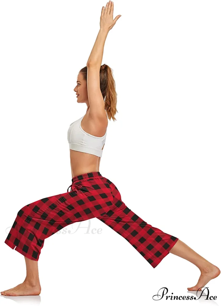 Wide Leg Drawstring Loose Lounge Pajama Capris Sweatpants - Image 24