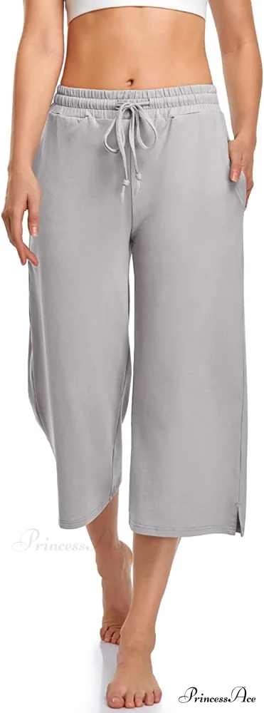 Wide Leg Drawstring Loose Lounge Pajama Capris Sweatpants - Image 26
