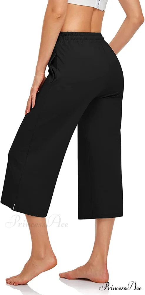 Wide Leg Drawstring Loose Lounge Pajama Capris Sweatpants - Image 3