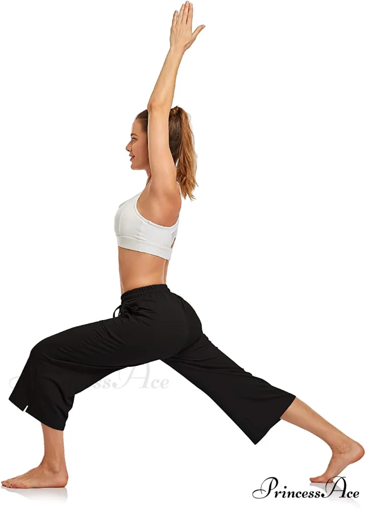 Wide Leg Drawstring Loose Lounge Pajama Capris Sweatpants - Image 4
