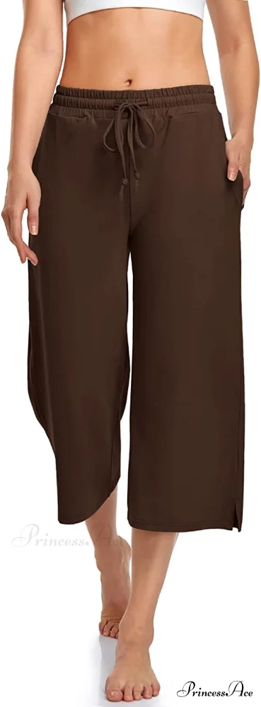 Wide Leg Drawstring Loose Lounge Pajama Capris Sweatpants - Image 40