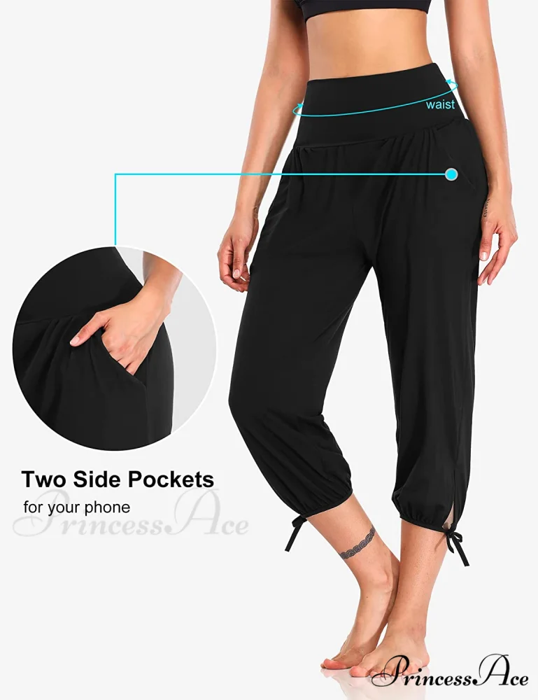 Loose Workout Sweatpants Comfy Lounge Joggers Capri Pants - Image 4