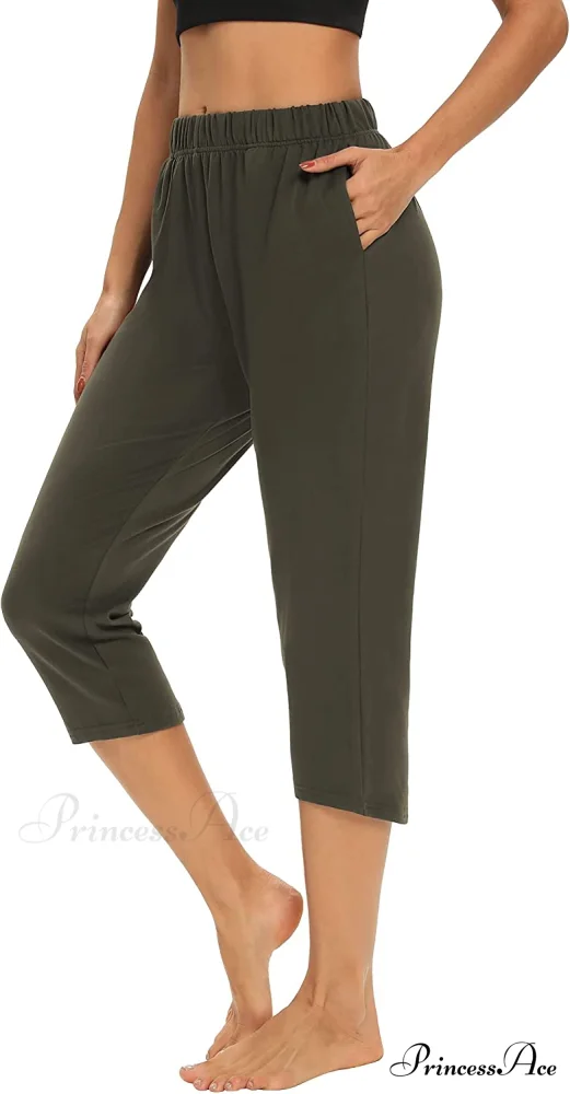 Loose Comfy Yoga Pants Workout Athletic Capri Pants - Image 15