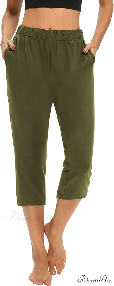 Loose Comfy Yoga Pants Workout Athletic Capri Pants - Image 17