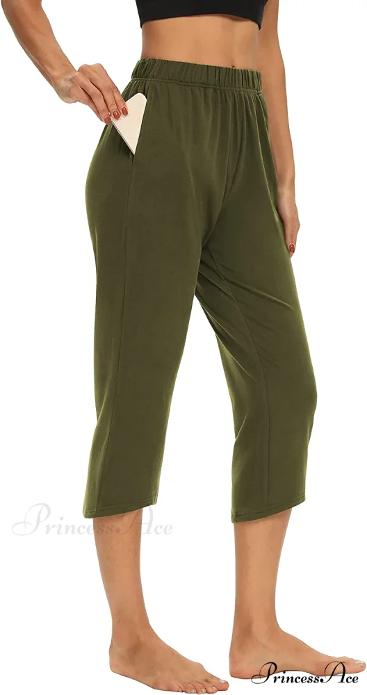Loose Comfy Yoga Pants Workout Athletic Capri Pants - Image 18
