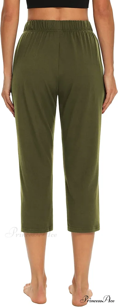 Loose Comfy Yoga Pants Workout Athletic Capri Pants - Image 19
