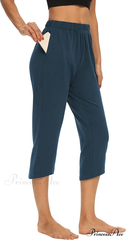 Loose Comfy Yoga Pants Workout Athletic Capri Pants - Image 22