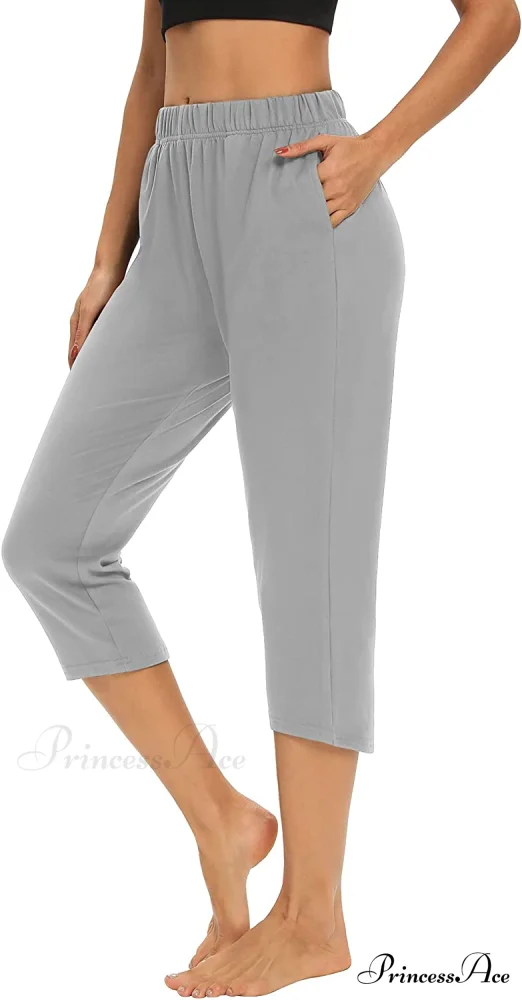 Loose Comfy Yoga Pants Workout Athletic Capri Pants - Image 24