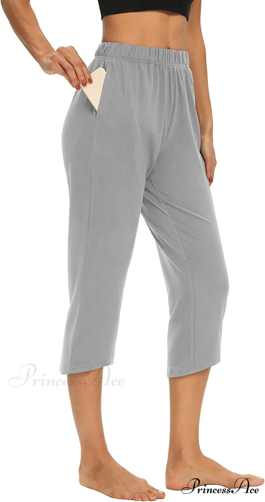 Loose Comfy Yoga Pants Workout Athletic Capri Pants - Image 25