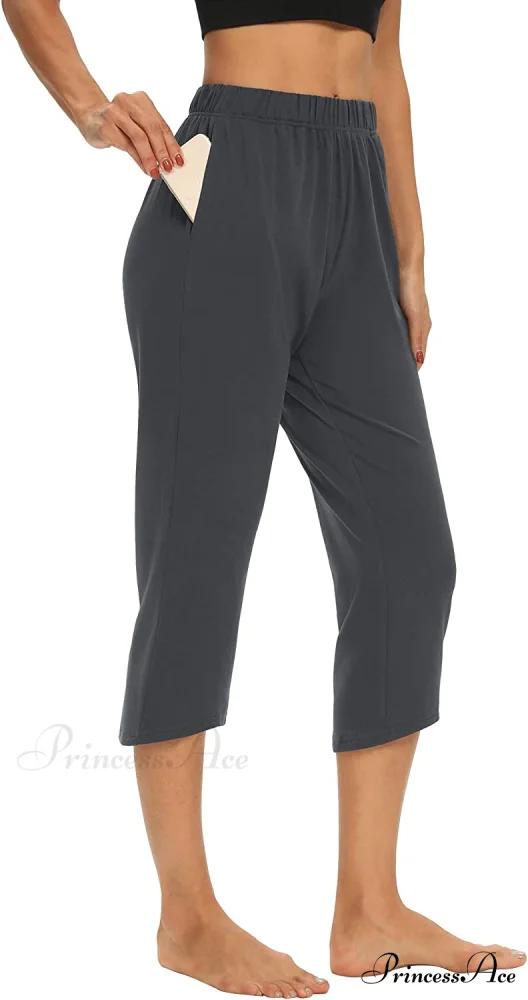Loose Comfy Yoga Pants Workout Athletic Capri Pants - Image 3
