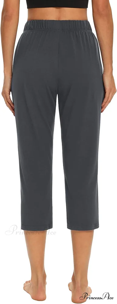 Loose Comfy Yoga Pants Workout Athletic Capri Pants - Image 4