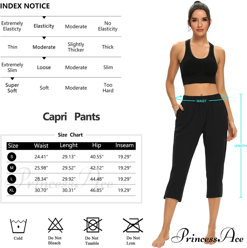 Loose Comfy Yoga Pants Workout Athletic Capri Pants - Image 5