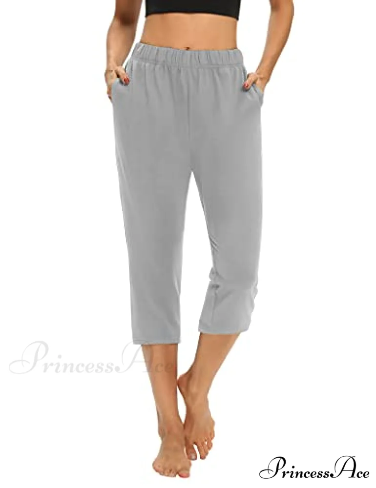 Loose Comfy Yoga Pants Workout Athletic Capri Pants - Image 6