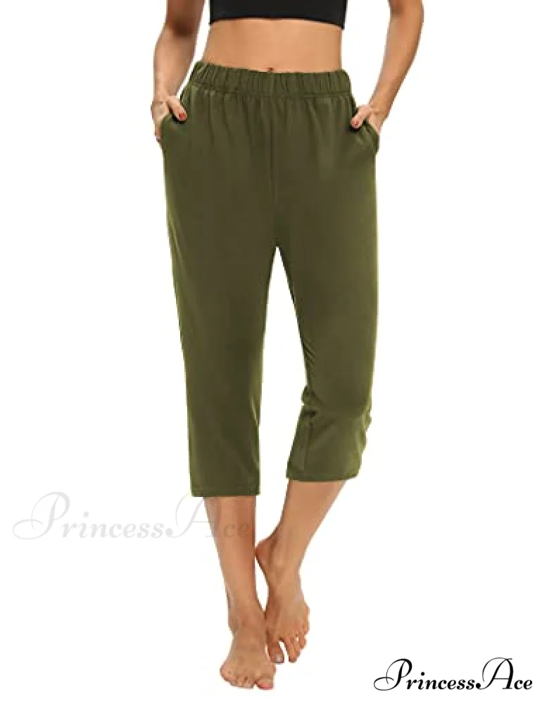 Loose Comfy Yoga Pants Workout Athletic Capri Pants - Image 7