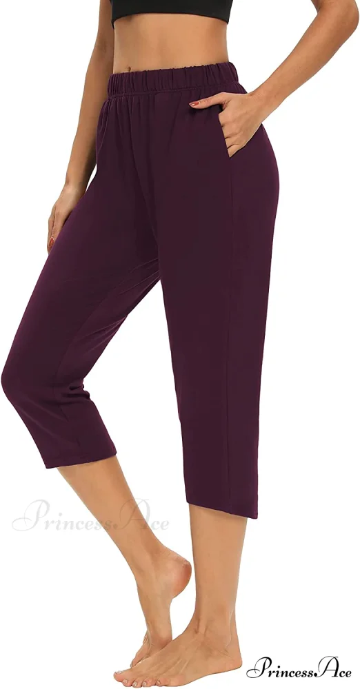 Loose Comfy Yoga Pants Workout Athletic Capri Pants - Image 8