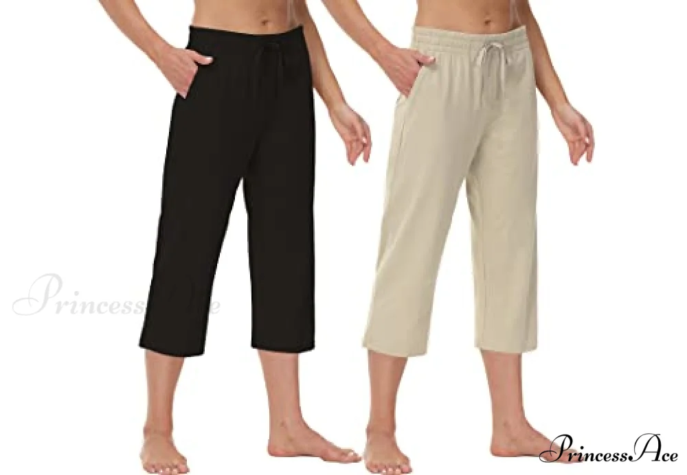 Women Capris Wide Leg Casual Jersey Sweat Pants - Image 11