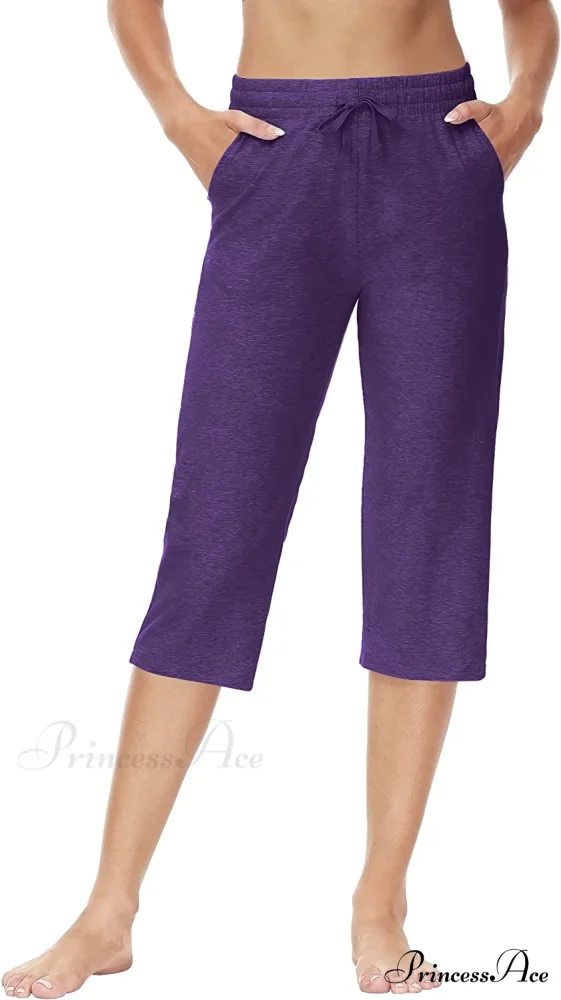 Women Capris Wide Leg Casual Jersey Sweat Pants - Image 21