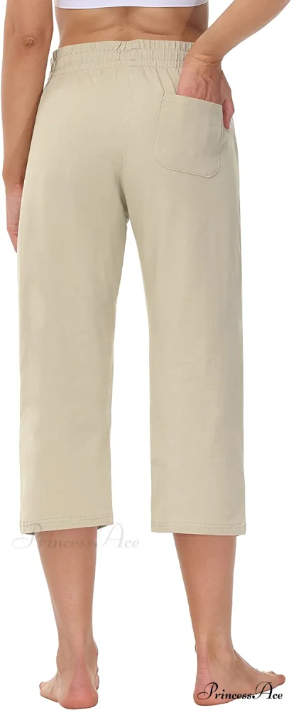 Women Capris Wide Leg Casual Jersey Sweat Pants - Image 3