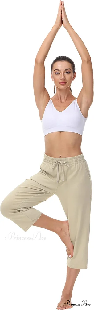 Women Capris Wide Leg Casual Jersey Sweat Pants - Image 4