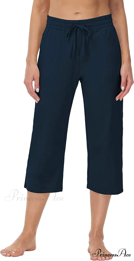 Women Capris Wide Leg Casual Jersey Sweat Pants - Image 8