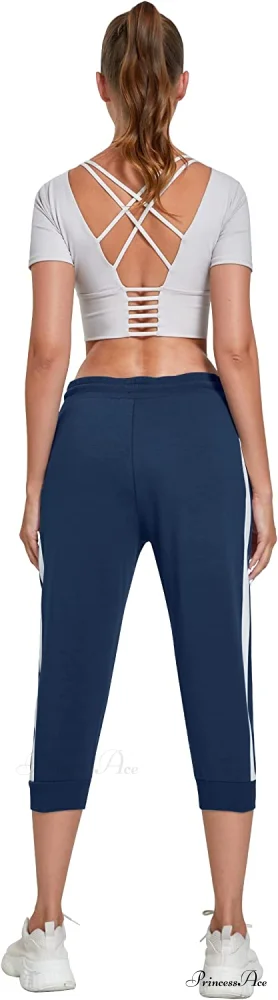 Women锟斤拷锟斤拷锟斤拷s Capri Workout Pants Loose Drawstring Athletic Pants - Image 11