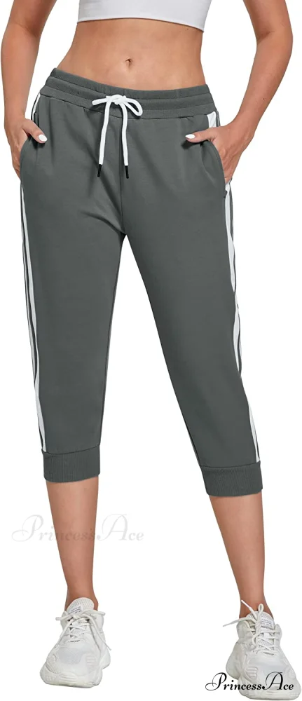 Women锟斤拷锟斤拷锟斤拷s Capri Workout Pants Loose Drawstring Athletic Pants - Image 13