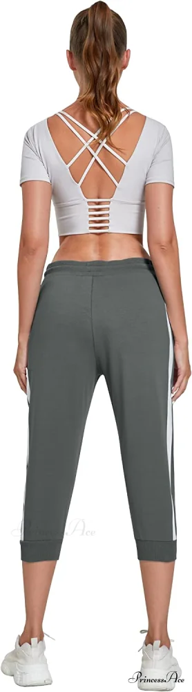 Women锟斤拷锟斤拷锟斤拷s Capri Workout Pants Loose Drawstring Athletic Pants - Image 16