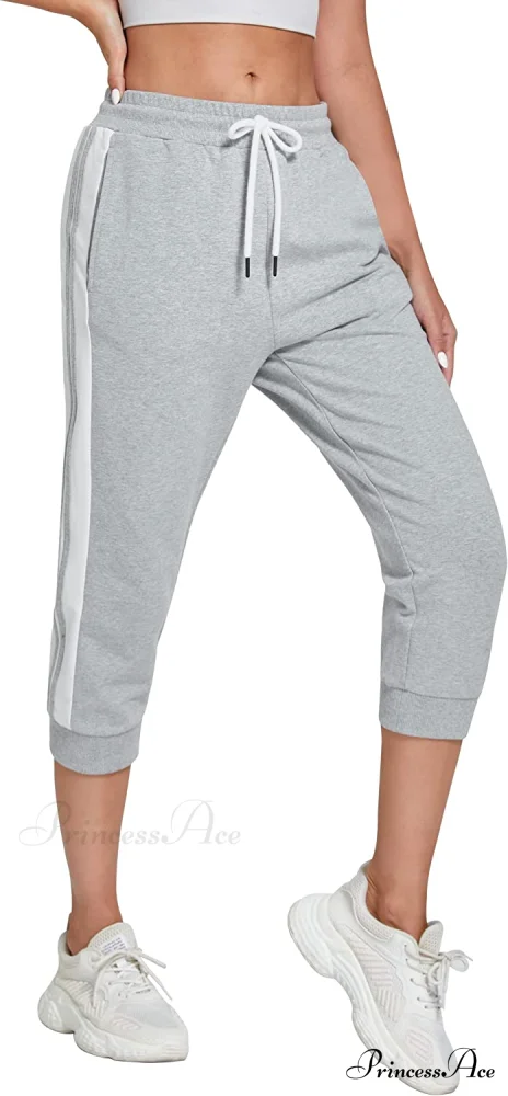 Women锟斤拷锟斤拷锟斤拷s Capri Workout Pants Loose Drawstring Athletic Pants - Image 17