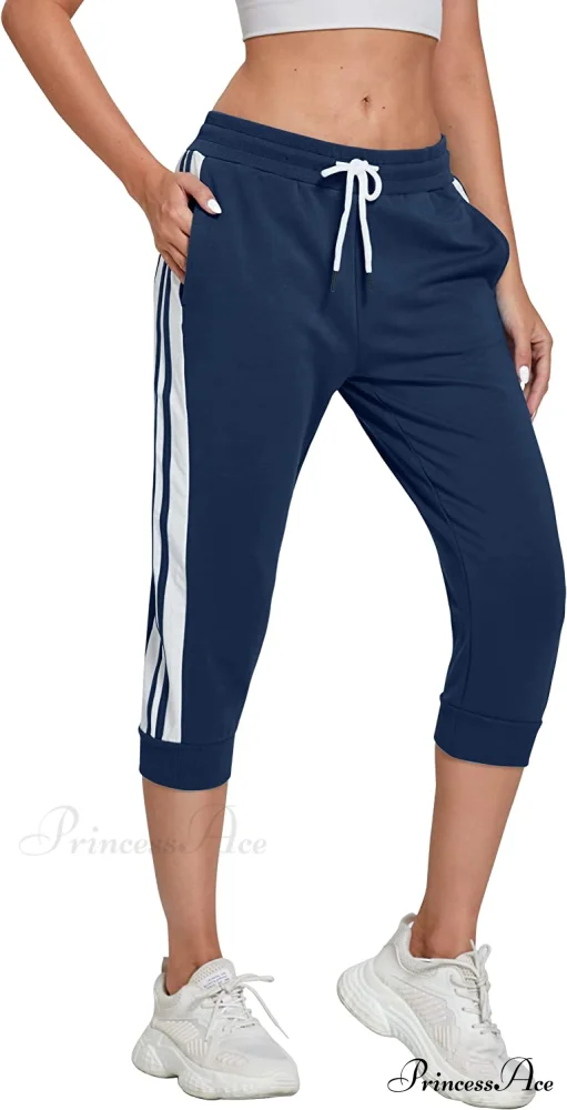 Women锟斤拷锟斤拷锟斤拷s Capri Workout Pants Loose Drawstring Athletic Pants - Image 18