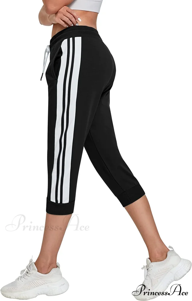 Women锟斤拷锟斤拷锟斤拷s Capri Workout Pants Loose Drawstring Athletic Pants - Image 3