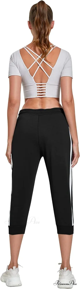 Women锟斤拷锟斤拷锟斤拷s Capri Workout Pants Loose Drawstring Athletic Pants - Image 4