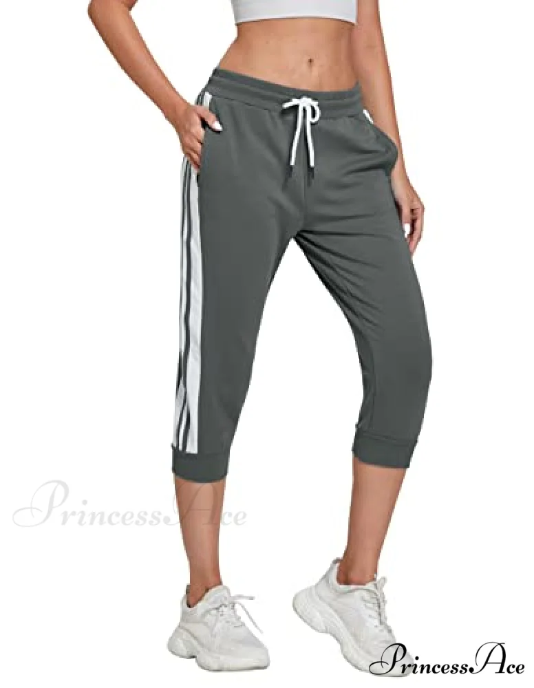 Women锟斤拷锟斤拷锟斤拷s Capri Workout Pants Loose Drawstring Athletic Pants - Image 5