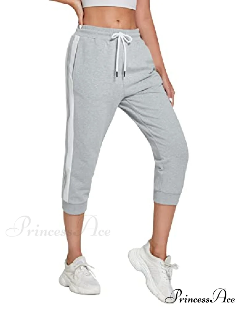 Women锟斤拷锟斤拷锟斤拷s Capri Workout Pants Loose Drawstring Athletic Pants - Image 7