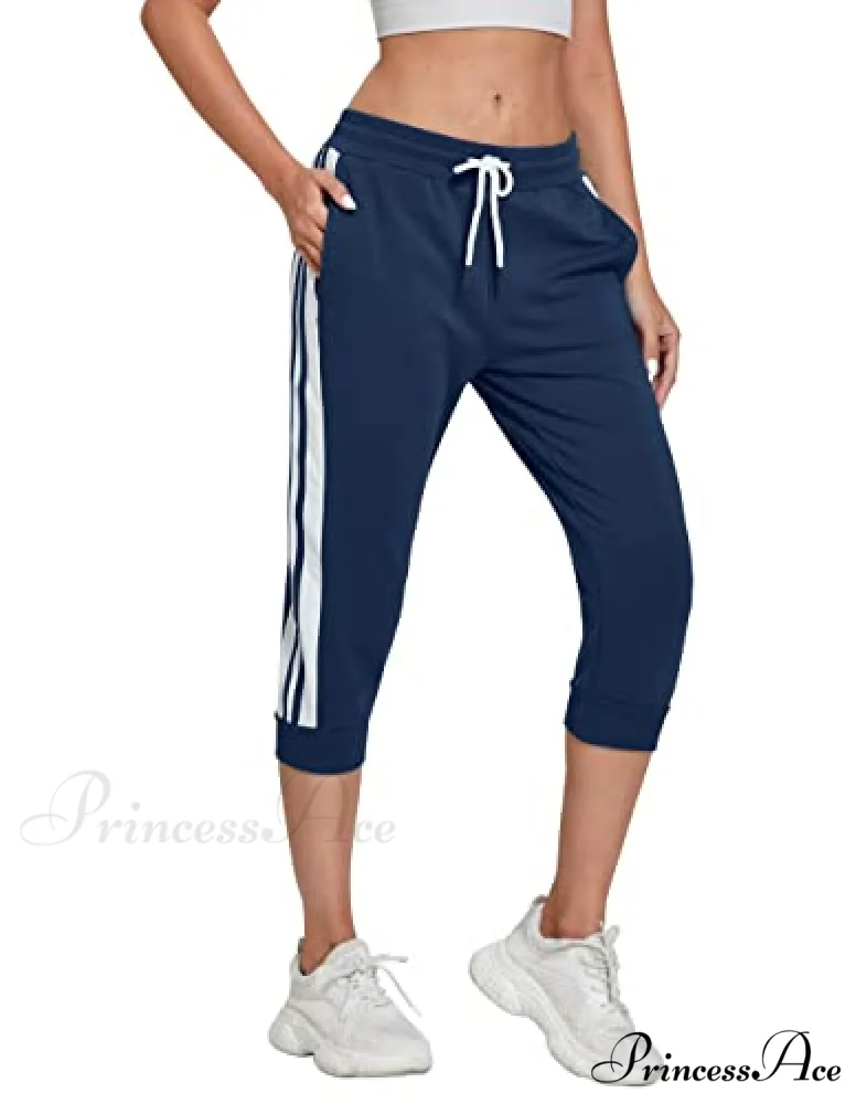 Women锟斤拷锟斤拷锟斤拷s Capri Workout Pants Loose Drawstring Athletic Pants - Image 8