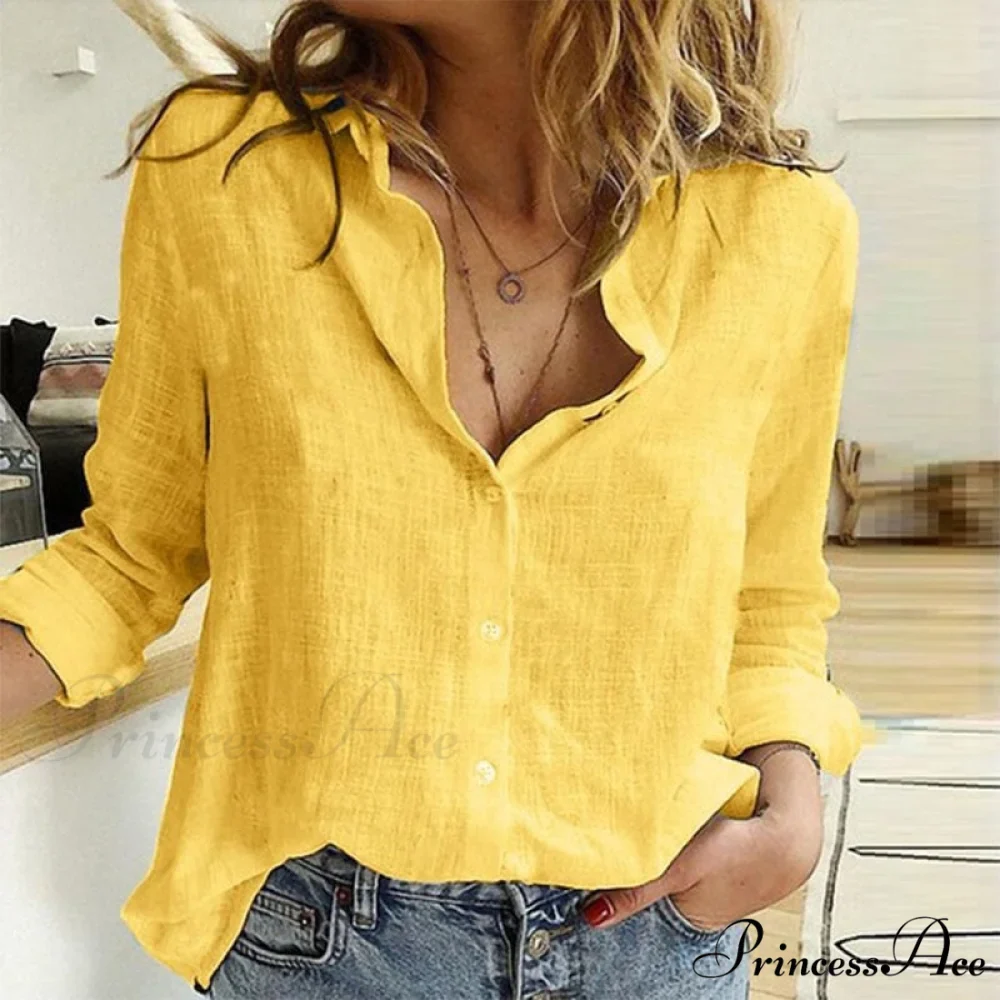 Leisure White Yellow Shirts - Image 6