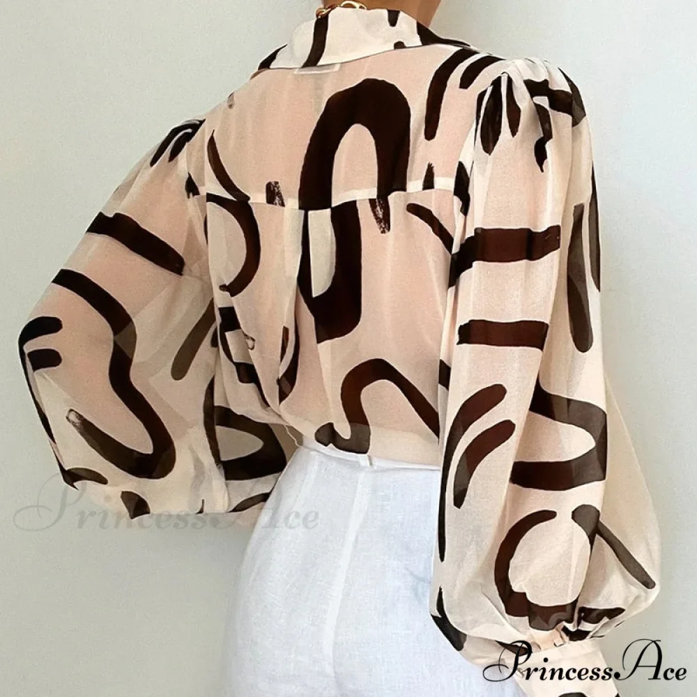 Fashion Lapel Single-breasted Loose Blouse - Image 2