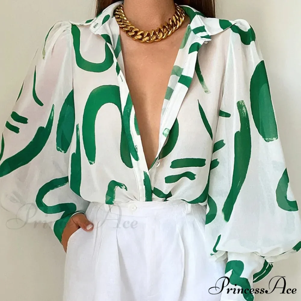 Fashion Lapel Single-breasted Loose Blouse - Image 3