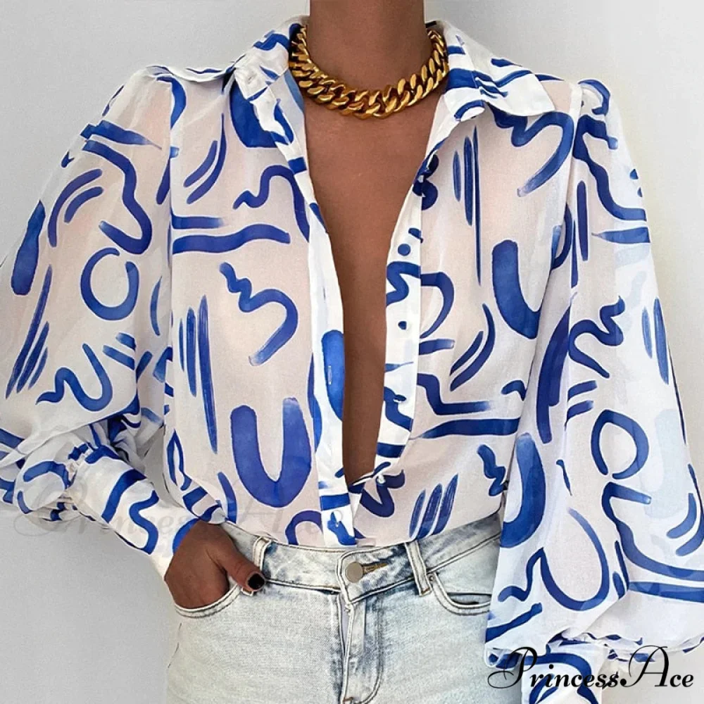 Fashion Lapel Single-breasted Loose Blouse - Image 4