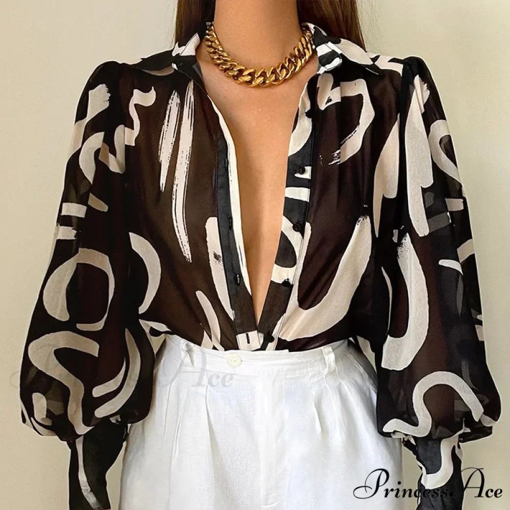 Fashion Lapel Single-breasted Loose Blouse - Image 6