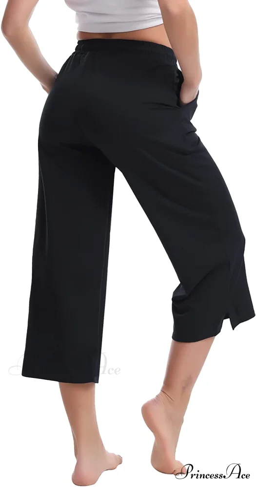 Women Wide Leg Comfy Drawstring Loose Yoga Pants - Image 3