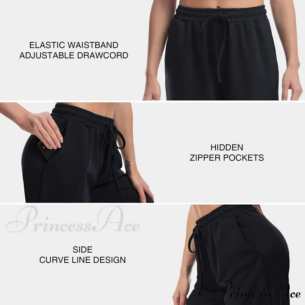 Women Wide Leg Comfy Drawstring Loose Yoga Pants - Image 4