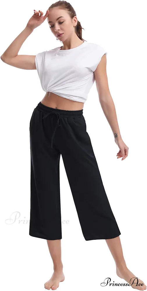 Women Wide Leg Comfy Drawstring Loose Yoga Pants - Image 5